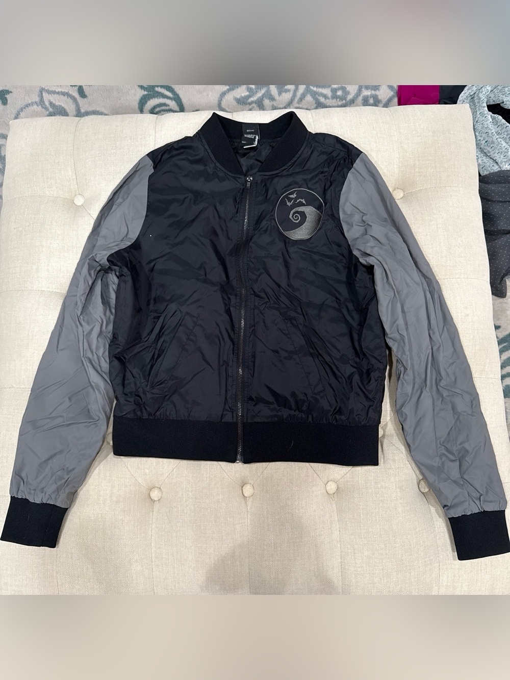 Disney Women's Two-Tone Bomber Jacket - Black & Gray